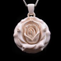 PENDANT - MAMMOTH IVORY ROSE